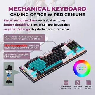 ภาพขนาดย่อของภาพหน้าปกสินค้าLEAVEN K550 Mechanical Keyboard คีย์บอร์ดเครื่องกลถอดเปลี่ยนได้ทันที 87คีย์การเล่นเกมแบบมีสาย RGB จากร้าน _j3k2tzi5k บน Shopee ภาพที่ 2