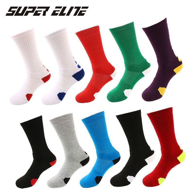ถุงเท้าฟุตบอล-ถุงเท้าบาส-ข้อยาว-super-elite-ของแท้-100-มี-10สี-สำหรับเท้า-38-44-ช่วยลดแรงกระแทก-แก้รองช้ำ-หนา-นุ่ม