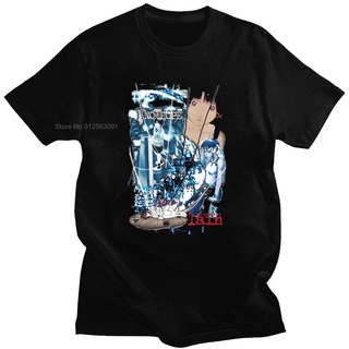 เสื้อยืดแขนสั้น ผ้าฝ้าย ระบายอากาศได้ดี พิมพ์ลายการ์ตูนอนิเมะ TV Glitch Serial Experiments สไตล์ฮาราจูกุ สําหรับผู้ชาย