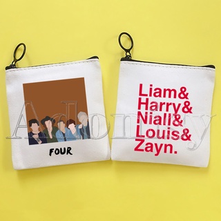 กระเป๋าใส่เหรียญ ผ้าแคนวาส ทรงสี่เหลี่ยม ขนาดเล็ก ลายการ์ตูน One Direction