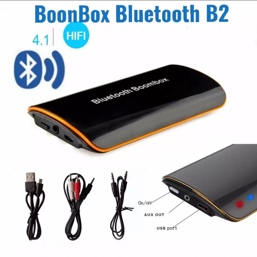 รูปภาพของWireless Bluetooth Boombox v 4.1 EDR 3.5 มม. AUX Audio Receiver Stereo HiFi Music Adapter สำหรับ IOS Android Phoneลองเช็คราคา