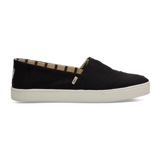 TOMS รองเท้าลำลองผู้หญิง สลิปออน รุ่น Alpargata Cupsole Black Heritage Canvas (C) รองเท้าลิขสิทธิ์แท้