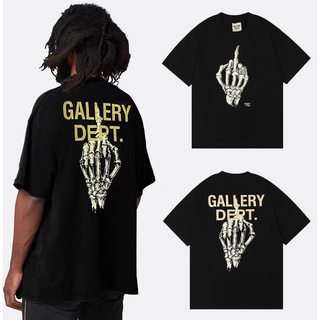 [S-5XL]Gallery DEPT เสื้อยืดแขนสั้น พิมพ์ลายตัวอักษร กะโหลก กระดูกมือ สไตล์เรโทร พลัสไซซ์