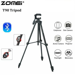 ZOMEI T90 Lightweight Tripod Professional Bluetooth Remote Control Tripode Stand with Phone Holder for Camera Gopro Smar