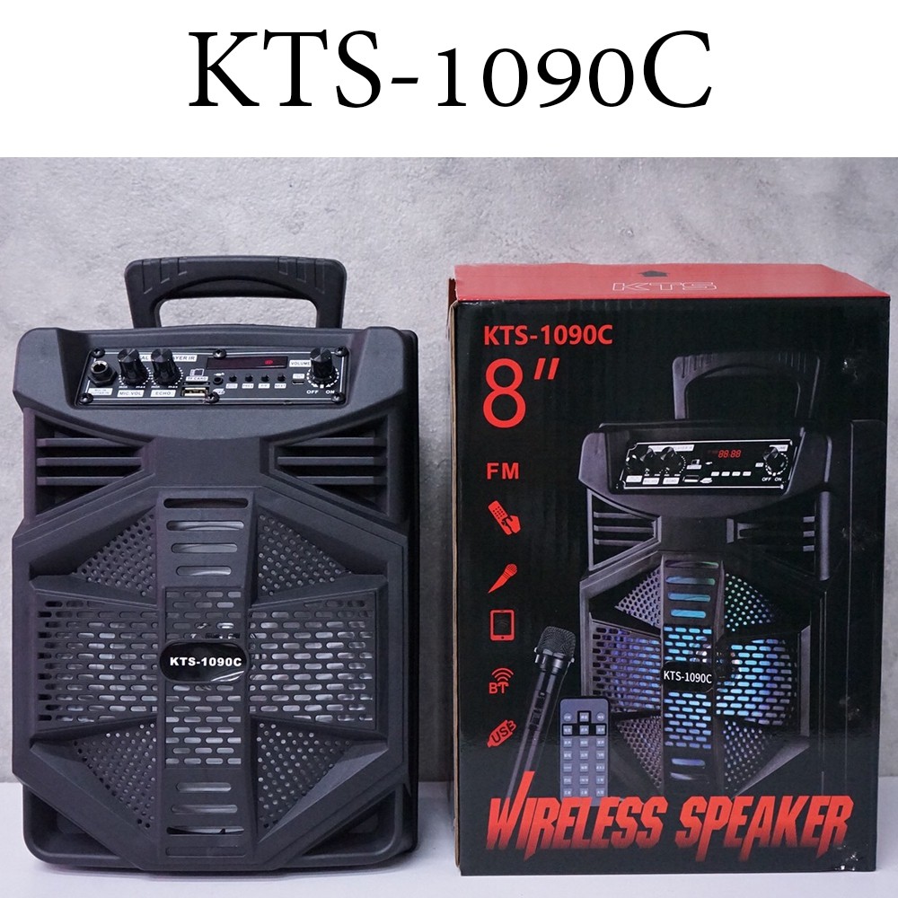 KTS-1090C ลำโพงบลูทูธ ดอกลำโพง8นิ้ว ปรับแอคโค่ได้ ร้องคาราโอเกะได้ ...