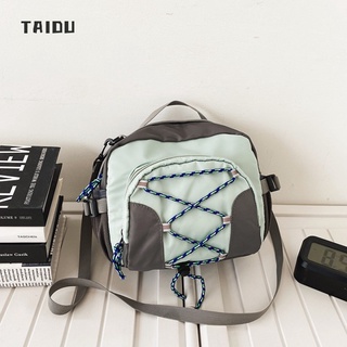 TAIDU ระเป๋าสะพายหลัง ยไหล่เดี่ยวสีมิ้นท์สดชื่น ข้างคู่หลังเดินป่ากลางแจ้ง