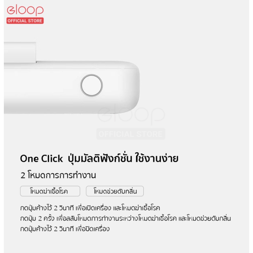 Eloop X1 เครื่องอบโอโซน Ozone สำหรับฆ่าเชื้อ ดับกลิ่น สำหรับตู้เย็น ...