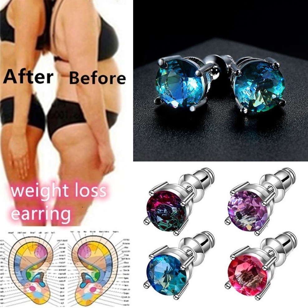 magnetic-therapy-earrings-fat-burn-diamond-ear-studs-slimming-weight-loss