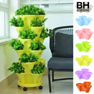 Lan Home Furnishing &gt; กระถางต้นไม้ สามชั้น ขนาดเล็ก สําหรับปลูกต้นไม้ สตรอเบอร์รี่ ผัก สามกลีบ