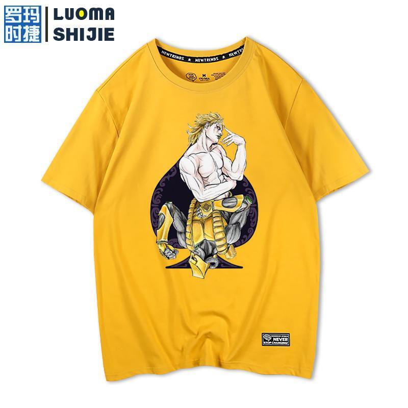 เสื้อยืด-เสื้อยืดแขนสั้นผู้ชายใหม่-2021-อะนิเมะ-kira-yoshikage-jojos-bizarre-adventure-เสื้อยืดแขนสั้นรอง