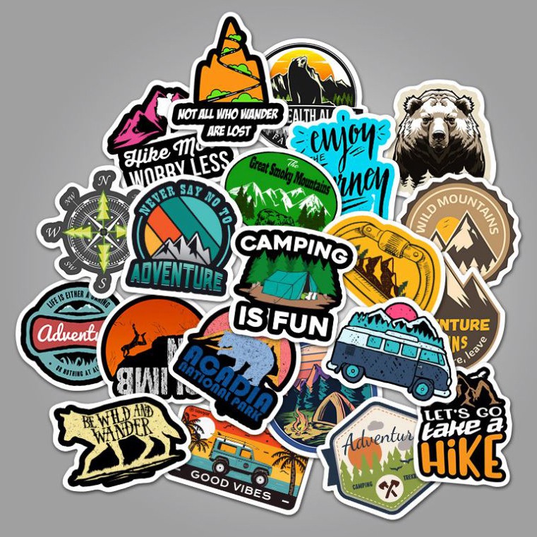 02-stickers-50-outdoor-adventure-travel-stickers-สติ๊กเอาท์ดอร์-กางเต็นท์-camping-outdoor