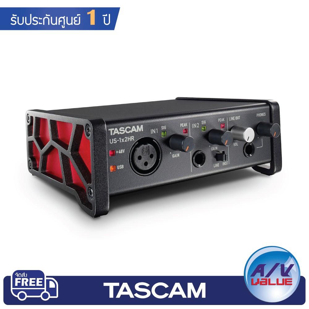 tascam-us-1x2hr-1mic-2in-2out-high-resolution-versatile-usb-audio-interface