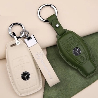 BENZ ทุกรุ่น พร้อม เคสกุญแจรถยนต์ ปลอกกุญแจ Key cover ซองกุญแจหนังแท้ เคสหนังใส่กุญแจรีโมทกันรอย การออกแบบแฟชั่น
