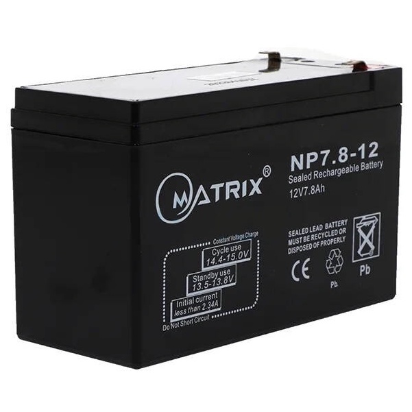 แบตเตอรี่เครื่องสำรองไฟ-battery-ups-12v-7-8ah-matrix-แบตเตอรี่ยูพีเอส-แบตเตอรี่เครื่องสำรองไฟแบบแห้ง-12v-7-8ah