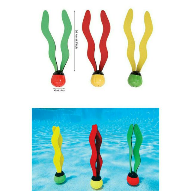 ของเล่นดำน้ำสุดฮิต-aquatic-dive-balls-pool-diving-toys-ของเล่นดำน้ำ-แบบสาหร่าย-ฝีกลูกหัดดำน้ำ-1-แพค-มี-3-ลูก-3-สี
