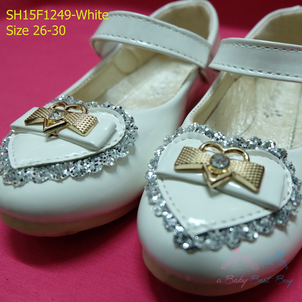 รองเท้าเด็กผู้หญิง-หนังแก้วสีขาว-ส้นเตี้ย-ใส่ไปงาน-แต่งงานเลี้ยง-ไซส์26