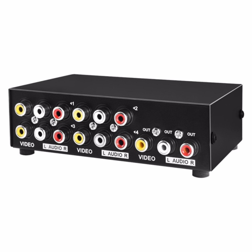 AV switch 4PORT video audio เข้า4ออก1 4X1 | Shopee Thailand