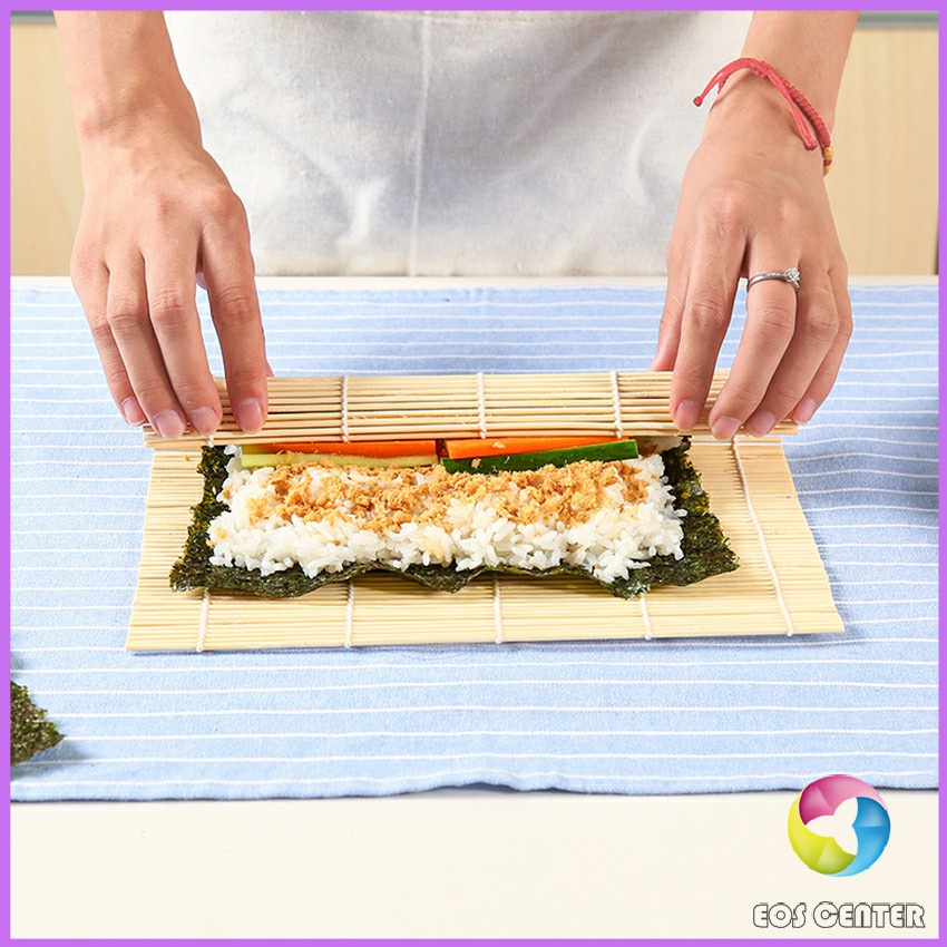 eos-center-เสื่อม้วนซูชิแบบไม้-ที่ม้วนซูชิ-เครื่องมือโอนิกิริ-ทำจากไม้ไผ่-sushi-bamboo-roller