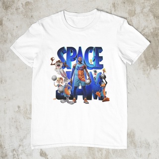 คอลูกเรือSPORTS STARเสื้อยืด พิมพ์ลาย Lebron James Space Jam Tune-Squaad สุดฮา เหมาะกับวันหยุดall size