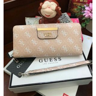 🐖NEW ARRIVAL! GUESS FACTORY WOMENS LONG WALLET 2018🐖กระเป๋าสตางค์ทรงยาวซิปรอบ วัสดุหนังPolyurethane100% สีนู้ด