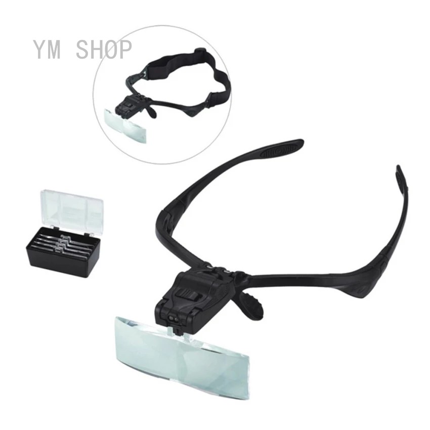 ภาพหน้าปกสินค้าFashion 5 Adjustable Lens LED Illuminated Headband Glasses Bracket Magnifie แว่นตาแว่นขยาย