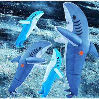 [New product in stock] dedicated for outdoor group building activities entertainment props three-dimensional lifelike cute blue shark inflatable clothing quality assurance A2GG