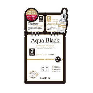 L’AFFAIR AQUA BLACK SKIN RENEWAL BLACK MASK ให้สีผิวของคุณสดใสขึ้นข้าวสารสกัดจากส่วนผสมเพื่อช่วยปรับปรุงพื้นผิว