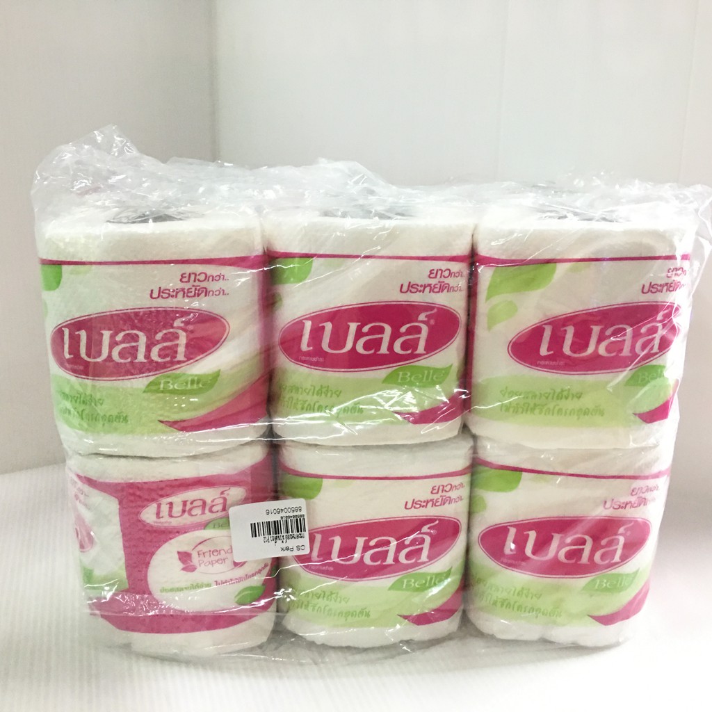 แพ็ค-12-ม้วน-belle-tissue-เบลล์-กระดาษชำระแบบม้วนเดี่ยว