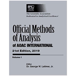 Chulabook(ศูนย์หนังสือจุฬาลงกรณ์มหาวิทยาลัย)C321หนังสือ 9780935584899 OFFICIAL METHODS OF ANALYSIS OF AOAC INTERNATIONAL 2019 (VOLUME 1-3) (HC)