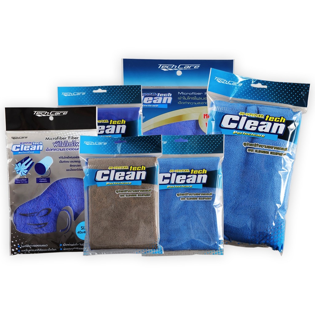 Tech Clean ผ้าไมโครไฟเบอร์ ผ้าเช็ดรถ | Shopee Thailand