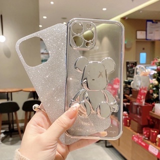 เคส TPUใส หมี3Dกากเพชร OPPO RENO7(5G) RENO7(5G)