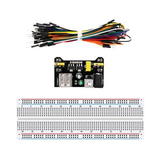 mb 102 บอร์ด+65 ชิ้นบอร์ดโมดูลเพาเวอร์ซัพพลายสายไฟ 830 จุด+พาวเวอร์ซัพพลาย 3-5v solderless