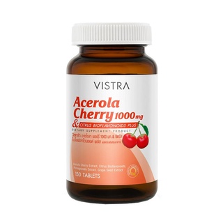 ภาพหน้าปกสินค้าVistra Acerola Cherry 1000 mg วิสทร้า อะเซโรลา เชอร์รี่ 1000 มก. ขนาด 150 เม็ด 18367 ที่เกี่ยวข้อง