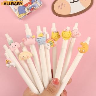 ปากกาเจล 0.5 มม. ลายการ์ตูนดาว ดวงอาทิตย์ สีรุ้ง น่ารัก สีดํา สําหรับตกแต่งสํานักงาน โรงเรียน 4 ชิ้น ต่อชุด