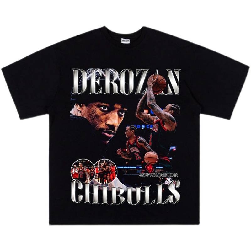 เสื้อยืดโอเวอร์ไซส์-yootaaa-เสื้อยืดแขนสั้น-ผ้าฝ้าย-ทรงหลวม-ลาย-nba-chicago-bulls-demar-derozan-สไตล์ฮิปฮอป-2022s-3xl