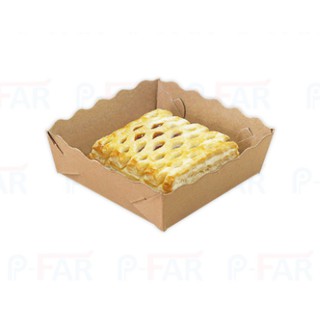 ถาดขนมปังแบนเล็ก สีน้ำตาล เคลือบ PE ขนาด 3.5x3.5 นิ้ว (1,000 ใบ) TC038/L_INH109
