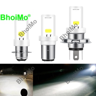 Bhoimo ใหม่ หลอดไฟหน้าเซรามิค led COB H4 Hi/Low พร้อมเลนส์ All-In-One P15D H6 BA20D DC12v สีขาว สําหรับรถจักรยานยนต์ สกูตเตอร์