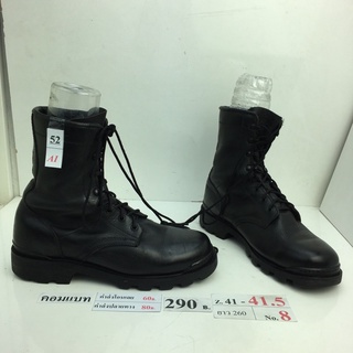 รองเท้าคอมแบท Combat shoes หนังสีดำ สภาพดี ทรงสวย มือสอง คัดเกรด ของนอก เกาหลี