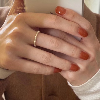 สินค้า Roselife แหวนมุกลูกปัดซ้อน 2 มม. สําหรับผู้หญิง