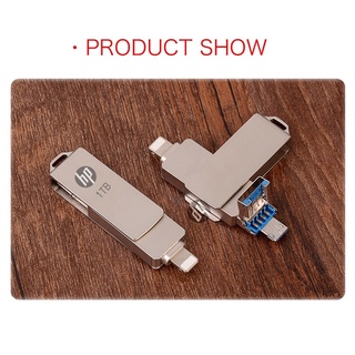 ภาพขนาดย่อของภาพหน้าปกสินค้าแฟลชไดรฟ์ USB 3.0 1TB 3 in 1 OTG โลหะ กันน้ํา ความเร็วสูง สําหรับ IP 6 7 8 X XR 11 12 13 จากร้าน memorycard.th บน Shopee ภาพที่ 6