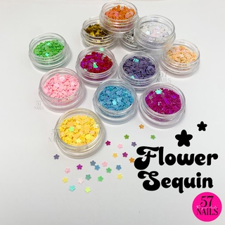 เลื่อมโฮโลแกรมติดเล็บรูปดอกไม้ กลิตเตอร์แต่งเล็บ Flower Hologram Sequins for DIY