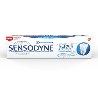 ถูกที่สุด ยาสีฟัน Sensodyne เซ็นโซดายน์ รีแพร์ &amp; โพรเทคท์ 100 กรัม ลดการเสียวฟัน