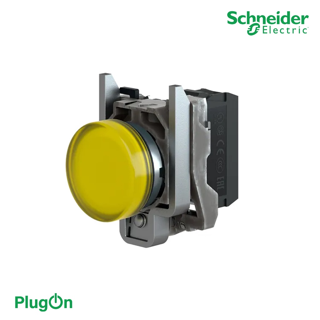 Schneider XB4BVB5 ไพล็อทแลมป์ไฟแสดงสี แบบสีเหลืองชนิด LED ใช้กับไฟ 24 V ...
