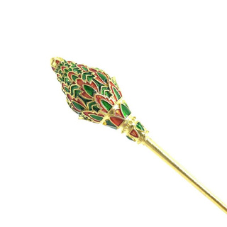 Vintage jewelry ปิ่นปักผม ชุดไทย ปิ่นปักผมออเจ้า เครื่องประดับผม ลงยา สีทอง