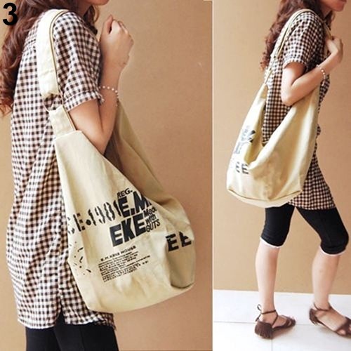 กระเป๋าถือกระเป๋าสะพายผ้าใบสไตล์เกาหลีสำหรับผู้หญิง