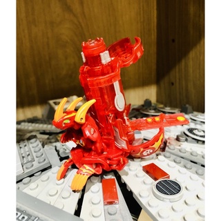 Bakugan Red Pyrus Lumino Dragonoid &amp; Deluxe Battle Gear Zukanator Electronic ( custom painted )