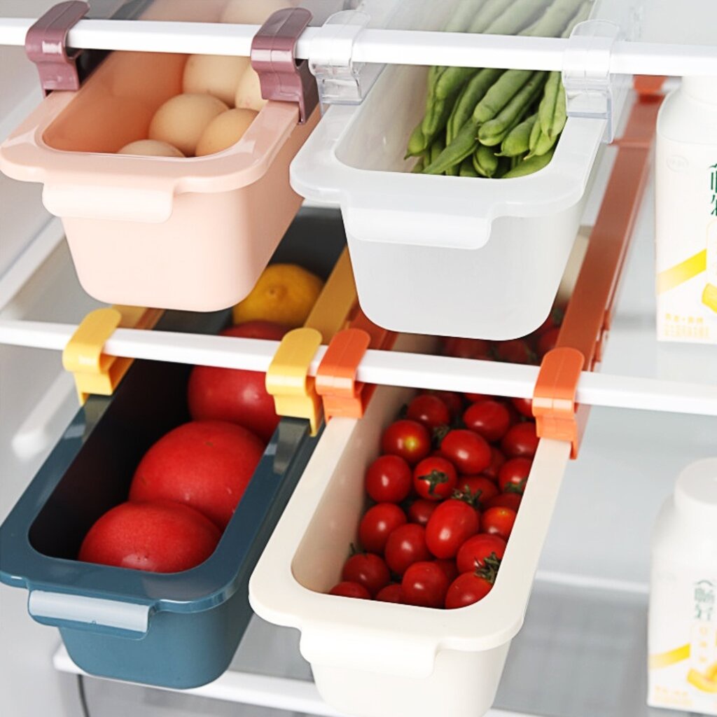 กล่องใส่ของ-ในตู้เย็น-ลิ้นชักยาว-จัดระเบียบของในตู้เย็น-สำหรับใส่ของในตู้เย็น-ตู้แช่แข็ง-กล่องแขวนใส่ตู้เย็นแบบยาว