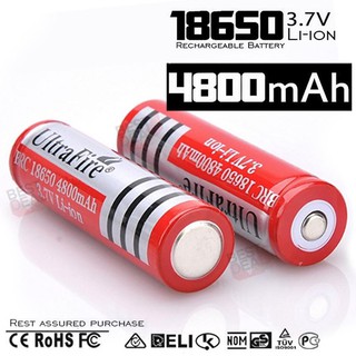 Ultrafire ถ่านชาร์ต รุ่น UltraFire 18650 ถ่าน 3.7V 9900 mAh (สีแดง) 2ก้อน