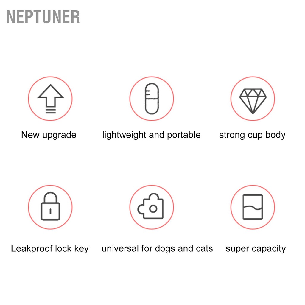 neptuner-ขวดน้ําสุนัข-เกรดอาหาร-กันรั่วซึม-ขนาด-400-มล-แบบพกพา-พร้อมสายคล้อง-สําหรับกลางแจ้ง