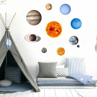 【ECHO】Planet Wall Stickers Glow In The Dark Solar System Wall Sticker 10 Planet Decal Kids Room Decoration【Echo-baby】